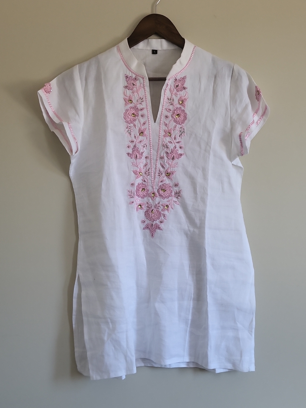Floral Embroidered Cotton Tunic